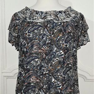 Paisley Women's Short Sleeve Top Size Med, Large